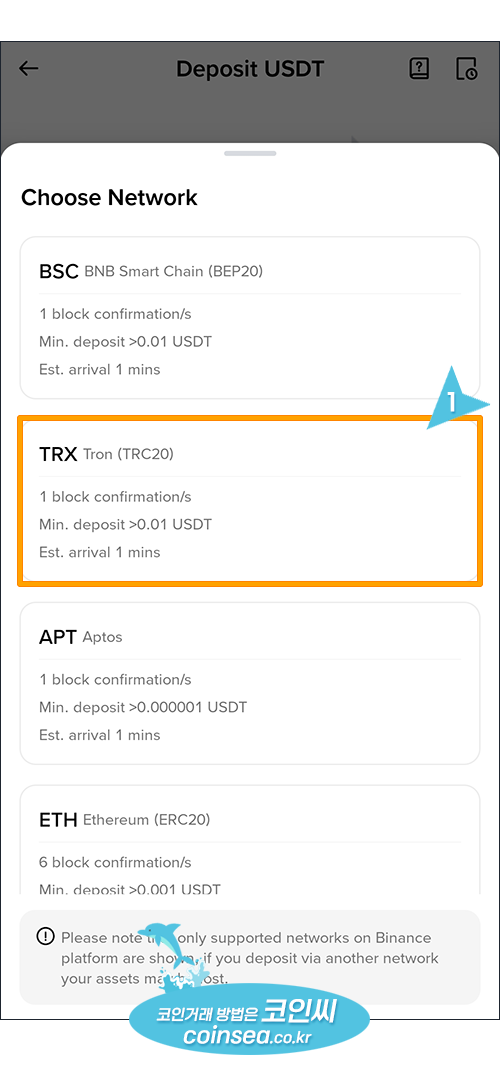빗썸에서 USDT입금
